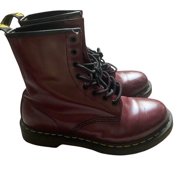 Dr. Martens Shoes - Dr Martens Smooth Leather 1460 Boots Women Sz 9 EU 41 Burgundy Combat Grunge
